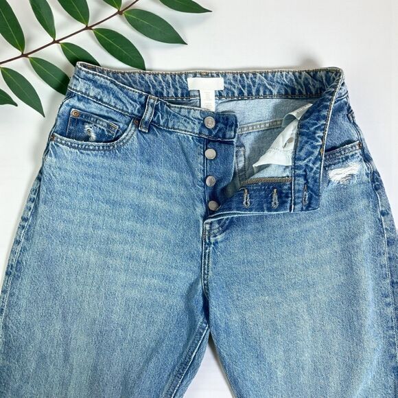 H&M High Waisted Straight Leg Button Fly Jeans - Picture 8 of 10